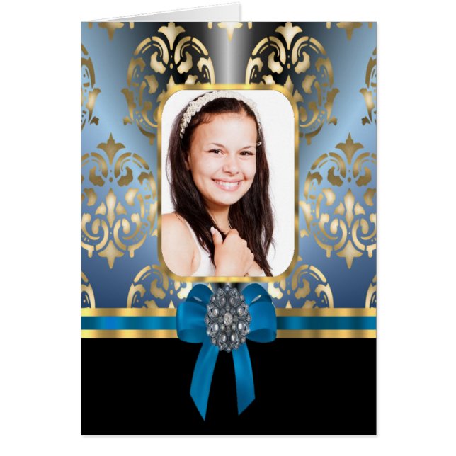 Damasco azul y dorado (Frente)