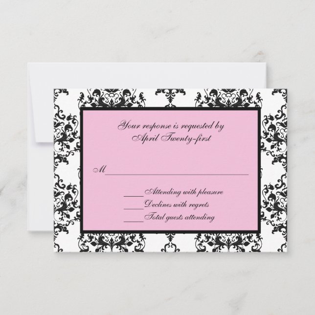 Damasco blanco y negro con tarjeta de respuesta RS (Anverso)