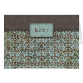 Damasco Brown azul de la tarjeta del asiento de la