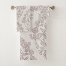 Damasco Clásico Floral Acuarela Taupe Suave