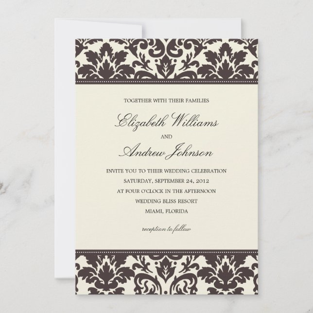 DAMASCO CLÁSICO | INVITACIÓN DE BODAS (Anverso)