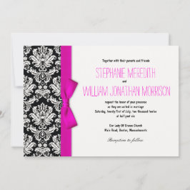 Damasco Con Invitación A La Boda De Balo Rosado Ca