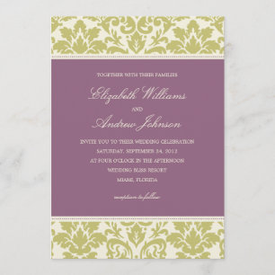 DAMASCO DE CIRUELA Y LIMA INVITACIÓN DE BODAS