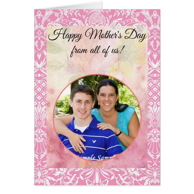 Damasco de época victoriana de la piña rosa de Fuc (Frente)