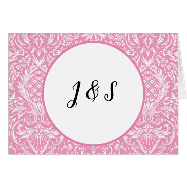 Damasco de época victoriana de la piña rosa de Fuc (Anverso (Horizontal))