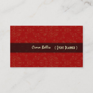 damasco de estilo rojo brillante, tarjetas de visi