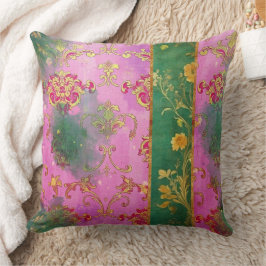Damasco de grunge rosado salvaje - almohada