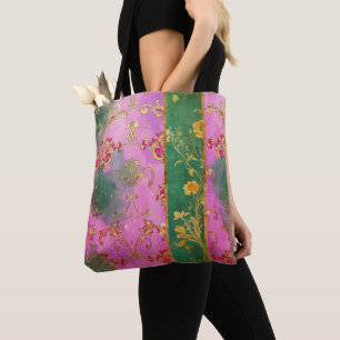 Damasco de Grunge Rosado Salvaje - Bolsa Tote