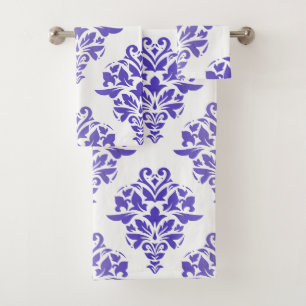 Damasco de la lavanda en blanco o cualquier
