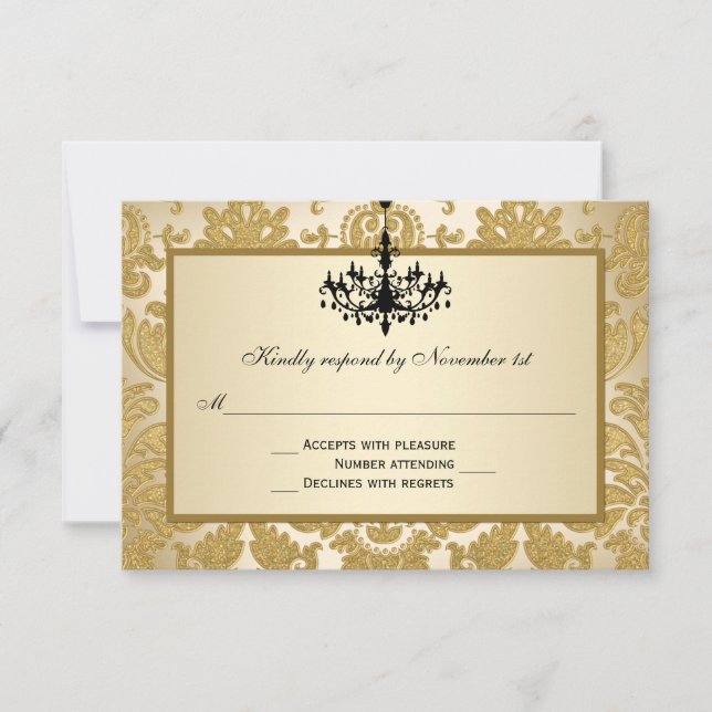 Damasco de oro, tarjeta de respuesta del Boda de c (Anverso)
