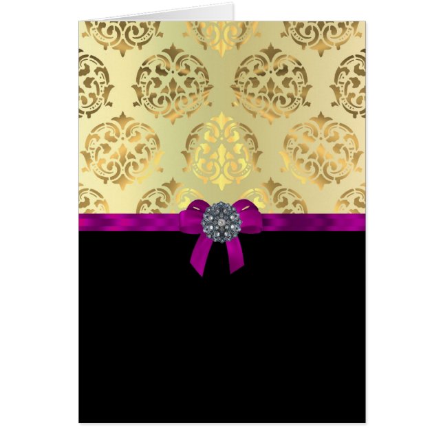 Damasco de oro y negro personalizado (Frente)