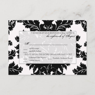 Damasco de tarjeta RSVP de boda de personalizable