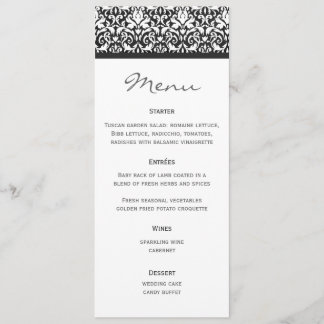 Damasco del menú de la boda