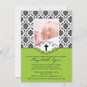 Damasco del negro de la foto de las invitaciones