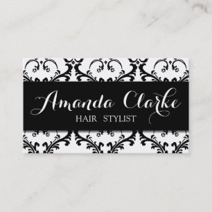 Damasco del negro de la tarjeta de visita del