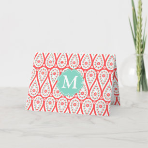 Damasco elegante moderno Paisley coralina