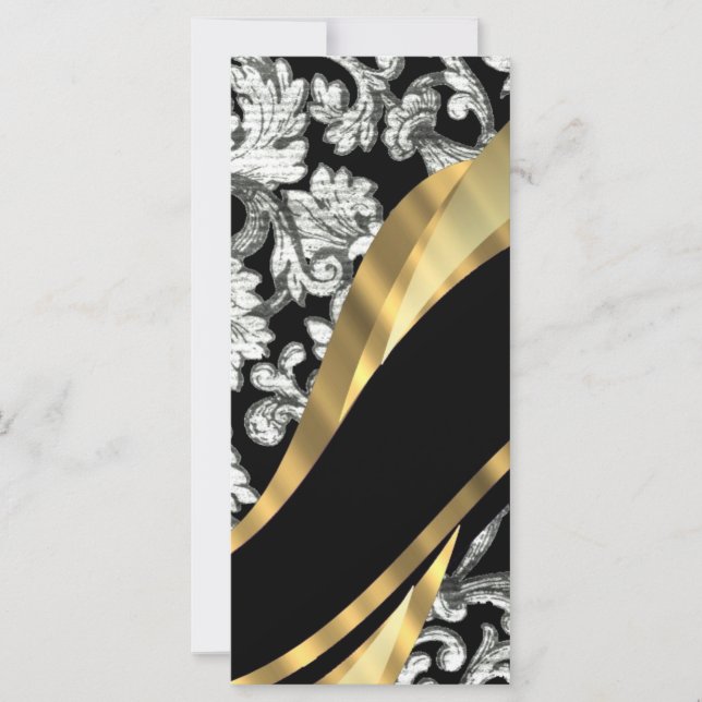 Damasco floral blanco y negro (Anverso)