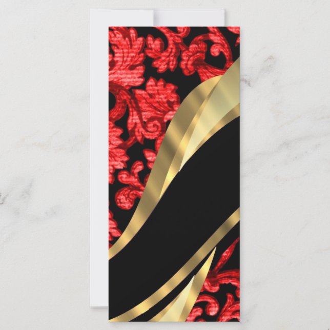 Damasco floral rojo y negro (Anverso)