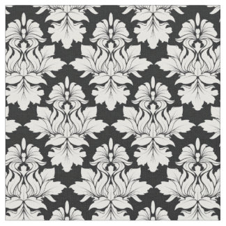 Damasco floral sobre tela negra 2