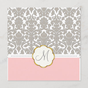Damasco gris + Invitaciones de matrimonio de acent