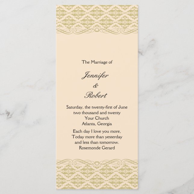 Damasco moderno en el programa de la Boda de Oro d (Anverso)