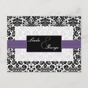 damasco morado Boda tarjeta rsvp