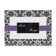 damasco morado Boda tarjeta rsvp