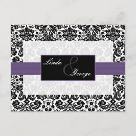 damasco morado Boda tarjeta rsvp