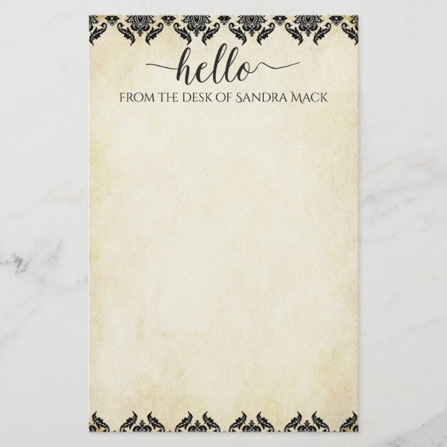 Damasco morado en papel blanco y gris cálido 100%  (Anverso)