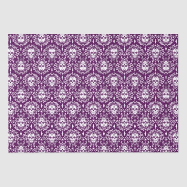 Damasco muerto - papel seda elegante del cráneo (Anverso)