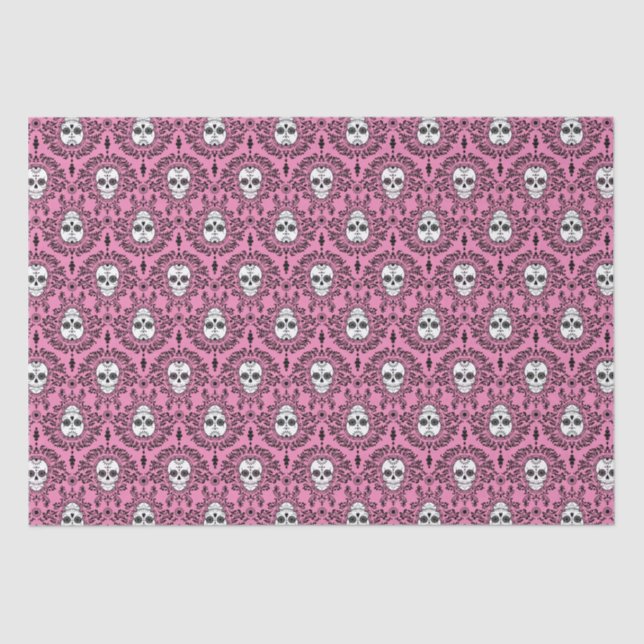 Damasco muerto - papel seda elegante del cráneo (Anverso)