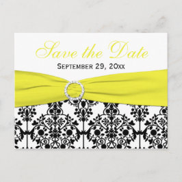 Damasco negro, blanco, amarillo salva la tarjeta d