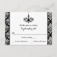 Damasco negro, plateado, tarjeta de respuesta de c