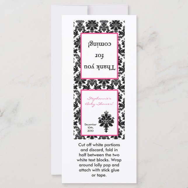 Damasco negro rosado caliente de 25 Topper Lollipo (Anverso)