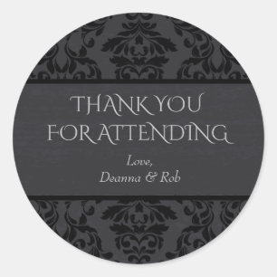 Damasco negro y gris Gracias Pegatinas