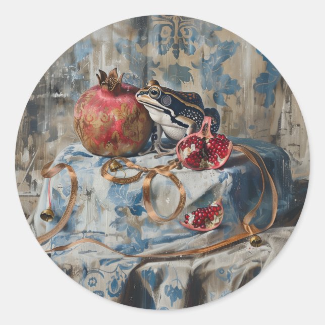 Damasco - Pegatinas redondos para el arte de las s (Anverso)