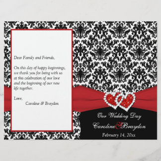 Damasco rojo blanco negro, programa de casamiento 