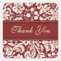 Damasco Rojo Gracias Bodas Sellos para sobres