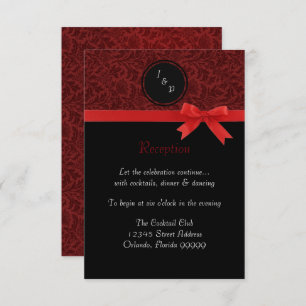 Damasco rojo y reverso rojo - Invitación a la rece