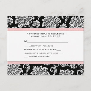 Damasco rosa negro y claro RSVP