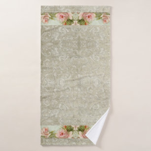 Damasco rosa rosa rosa color floral vintage