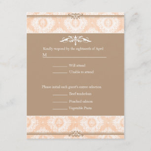 Damasco rosado de Victoria que casa RSVP