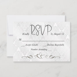 Damasco satinado blanco del Boda RSVP