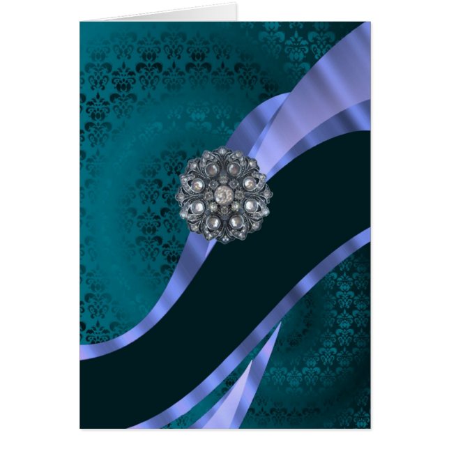 damasco verde verde azulado y cinta (Frente)