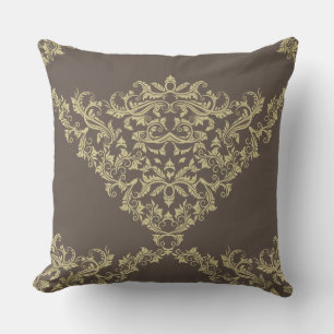 Damasco victoriano en Beige en Cojín decorativo ma