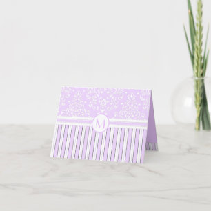 Damasco y Raya-Monograma florales de la lavanda