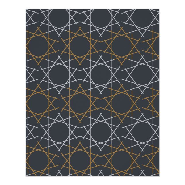Damascus Steel Geometric Pattern Poster (Anverso)