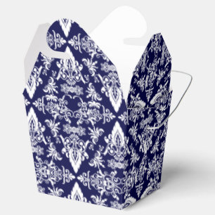 Damask 05 Navy-White-Sacar cajas Favor