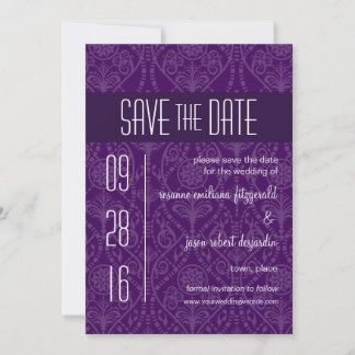 Damask Art Deco Guardar la invitación de fecha