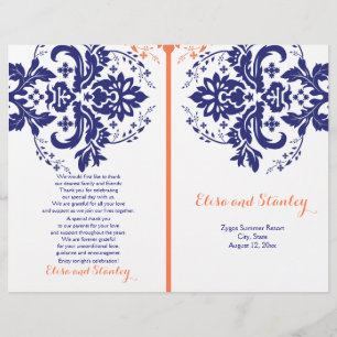 Damask azul marino, programa de bodas de coral